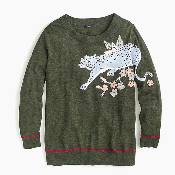 NWT JCREW J. Crew Intarsia Cheetah 